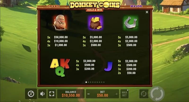 Donkey Coins Hold & Win – polje s ljepljivim Coin tokenima